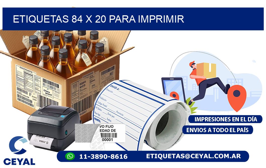 ETIQUETAS 84 x 20 PARA IMPRIMIR