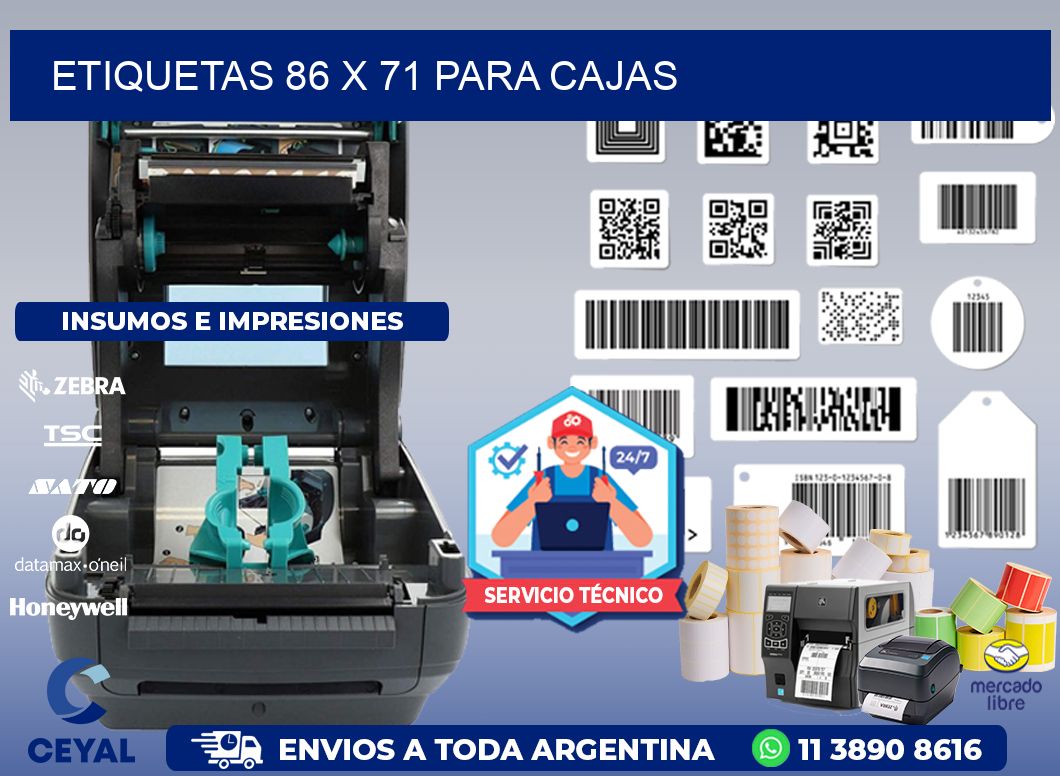 ETIQUETAS 86 x 71 PARA CAJAS