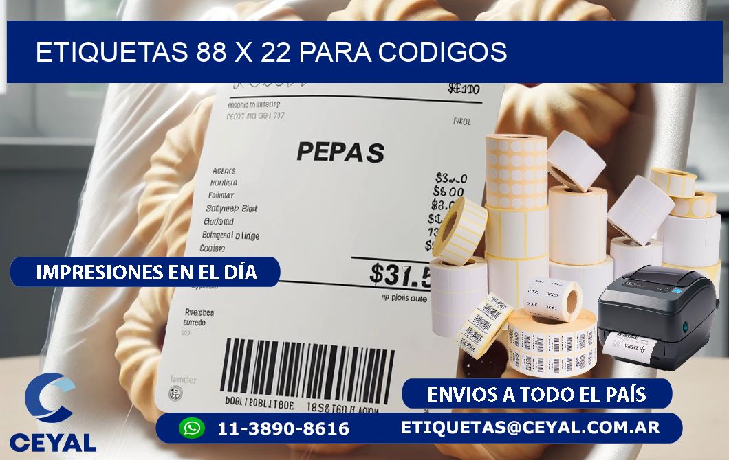 ETIQUETAS 88 x 22 PARA CODIGOS