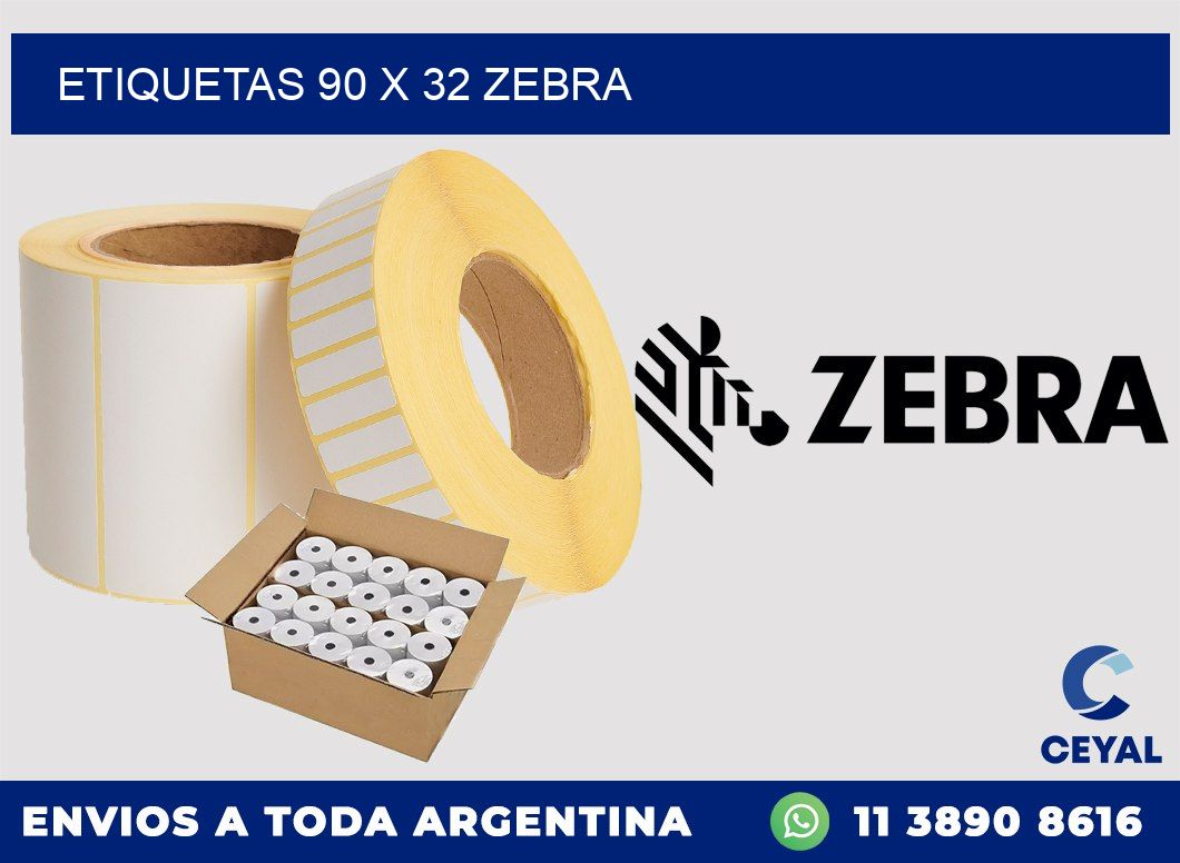 ETIQUETAS 90 x 32 ZEBRA