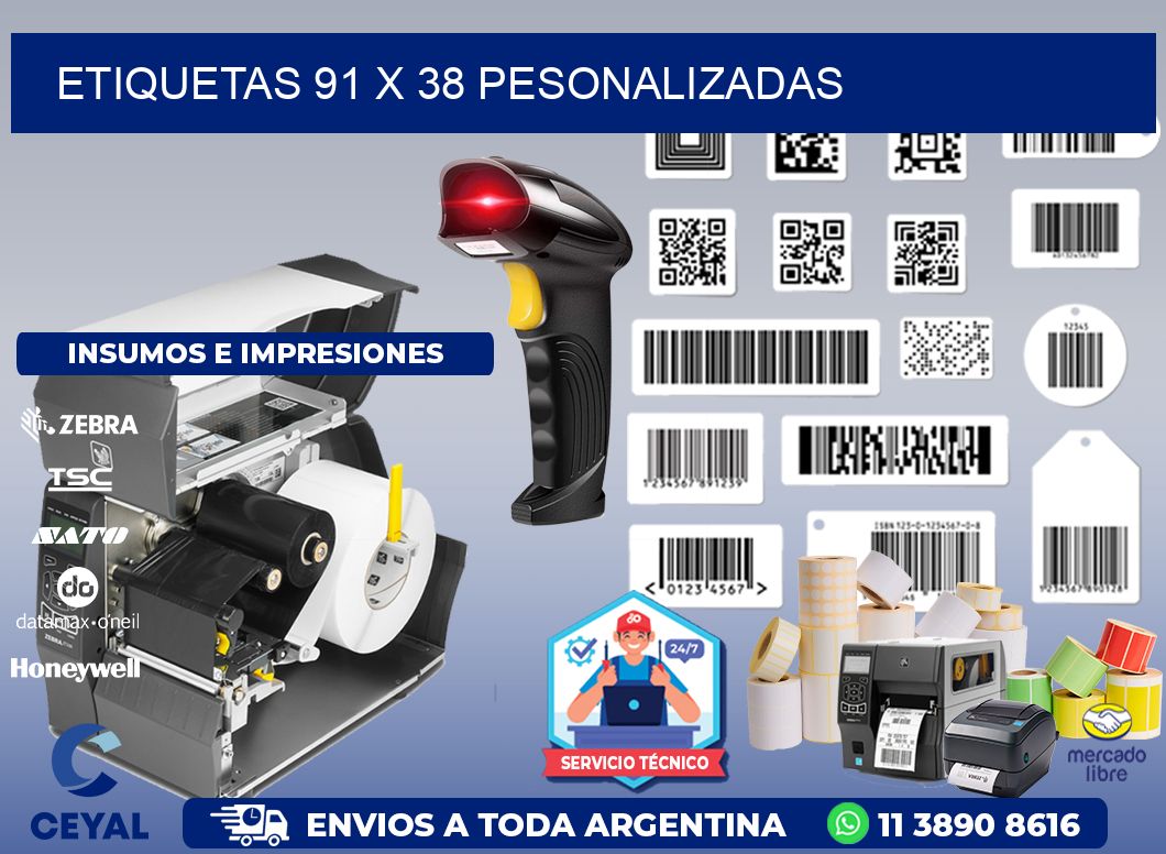ETIQUETAS 91 x 38 PESONALIZADAS