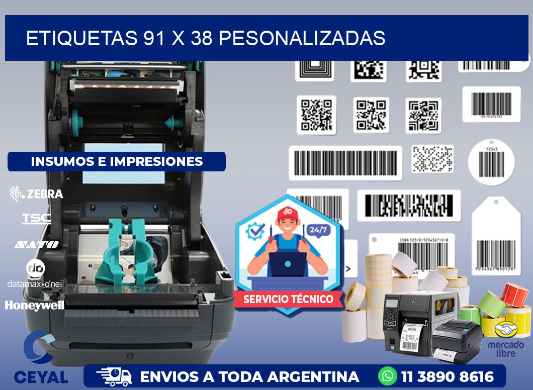 ETIQUETAS 91 x 38 PESONALIZADAS