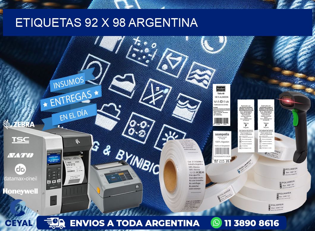 ETIQUETAS 92 x 98 ARGENTINA