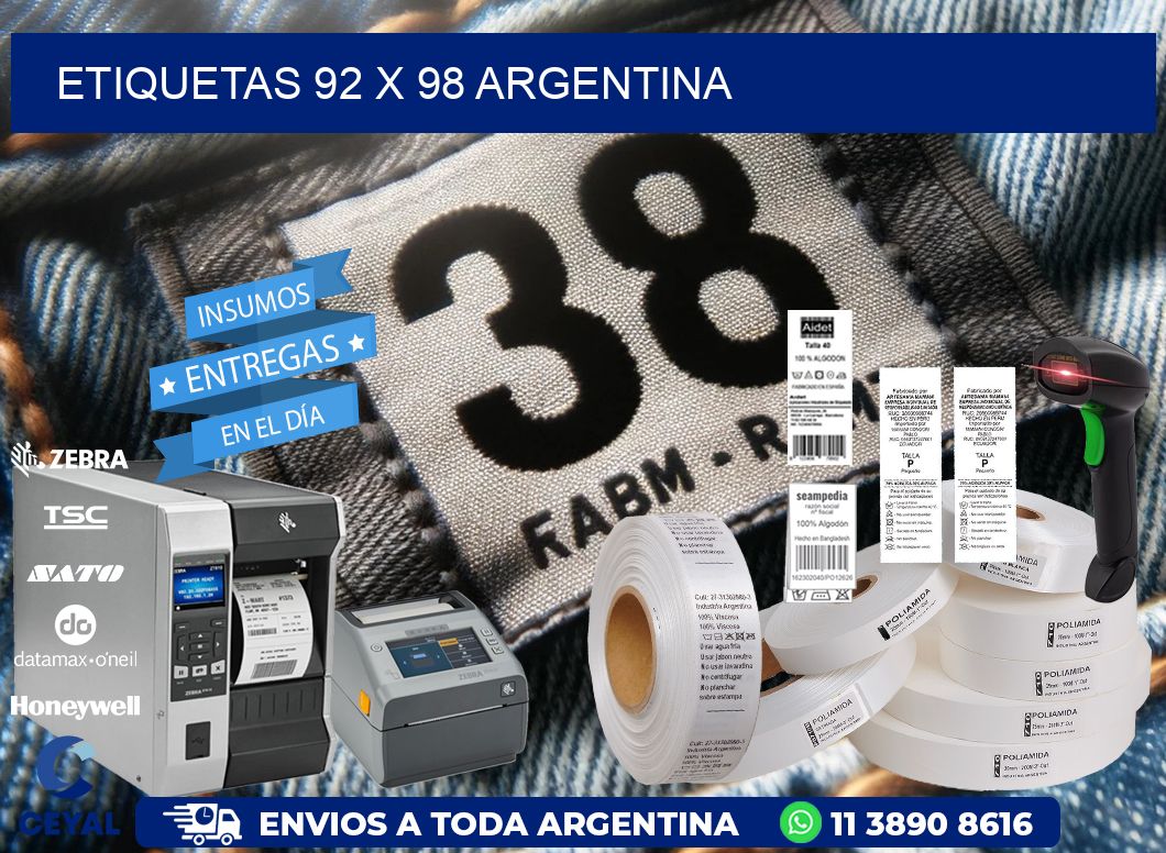 ETIQUETAS 92 x 98 ARGENTINA