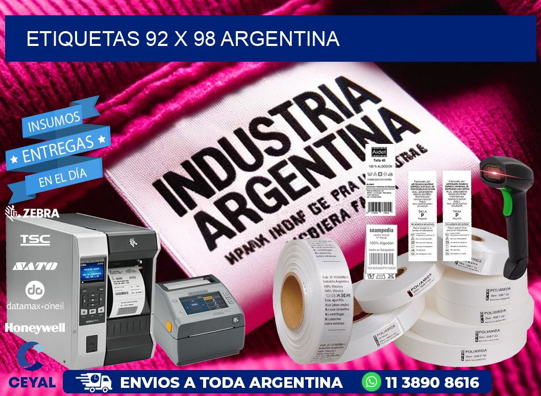 ETIQUETAS 92 x 98 ARGENTINA