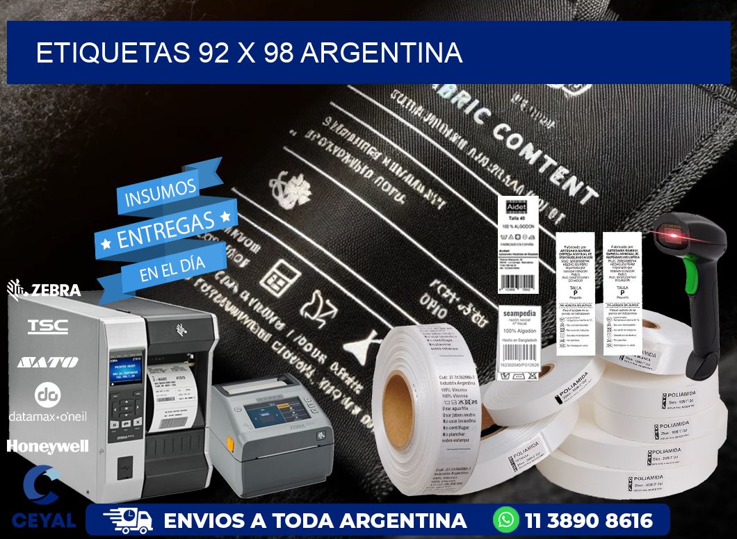 ETIQUETAS 92 x 98 ARGENTINA