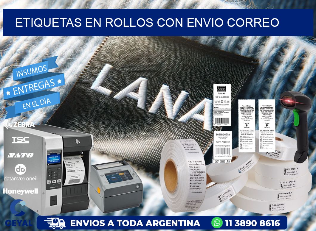 ETIQUETAS EN ROLLOS CON ENVIO correo
