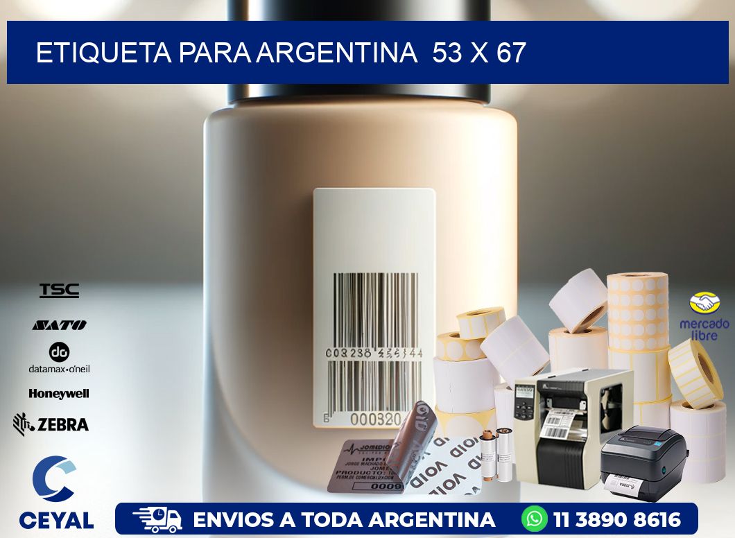 etiqueta para Argentina 53 x 67