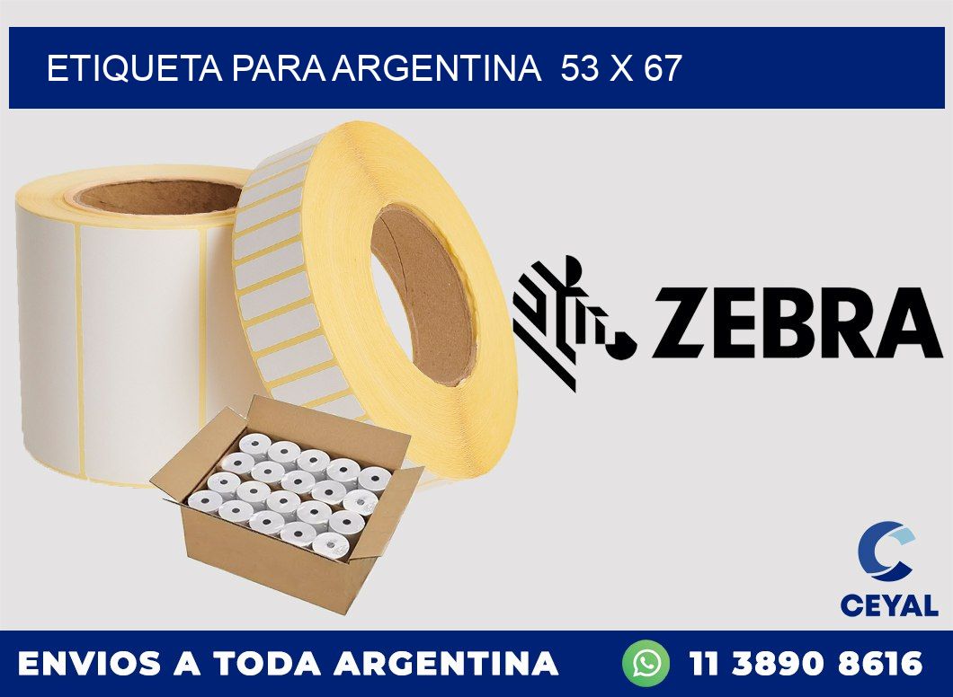 etiqueta para Argentina 53 x 67