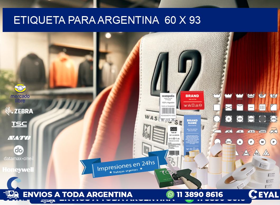 etiqueta para Argentina 60 x 93