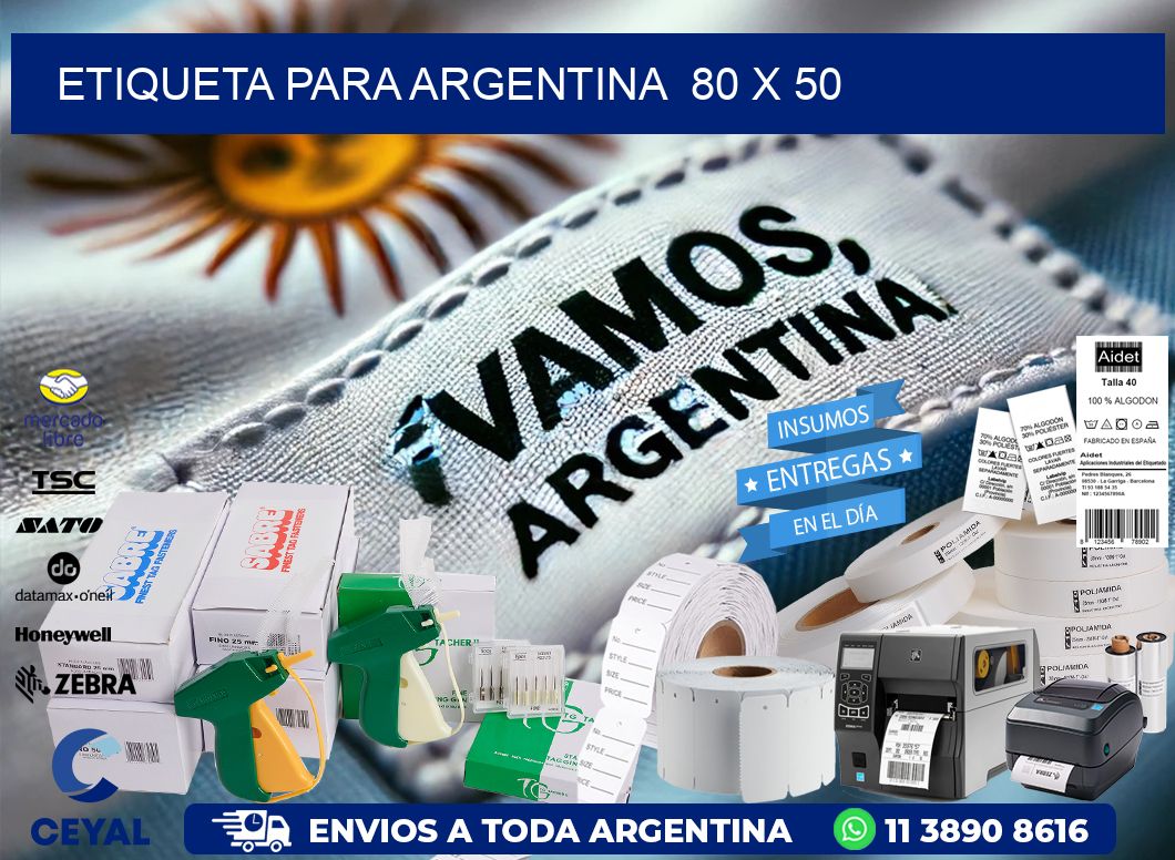 etiqueta para Argentina  80 x 50