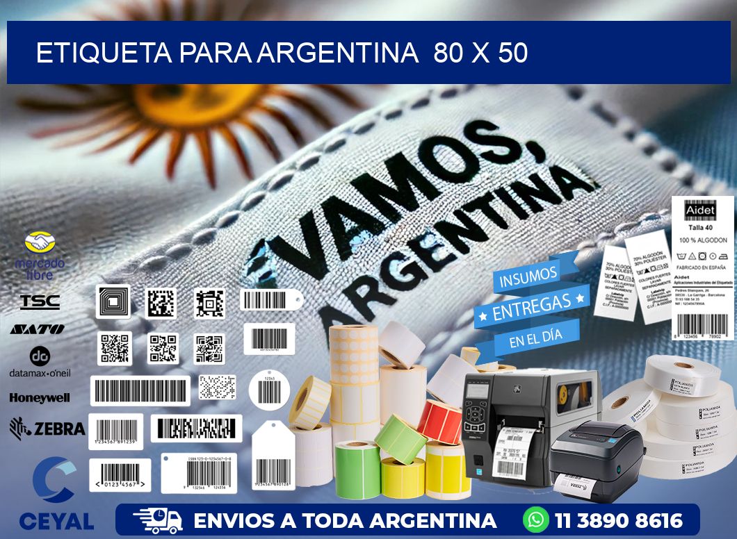 etiqueta para Argentina  80 x 50