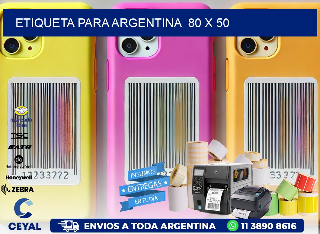 etiqueta para Argentina  80 x 50