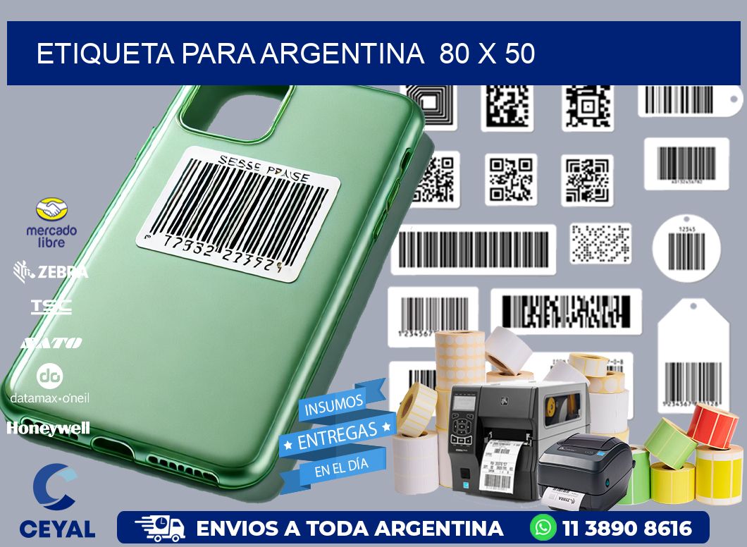etiqueta para Argentina  80 x 50