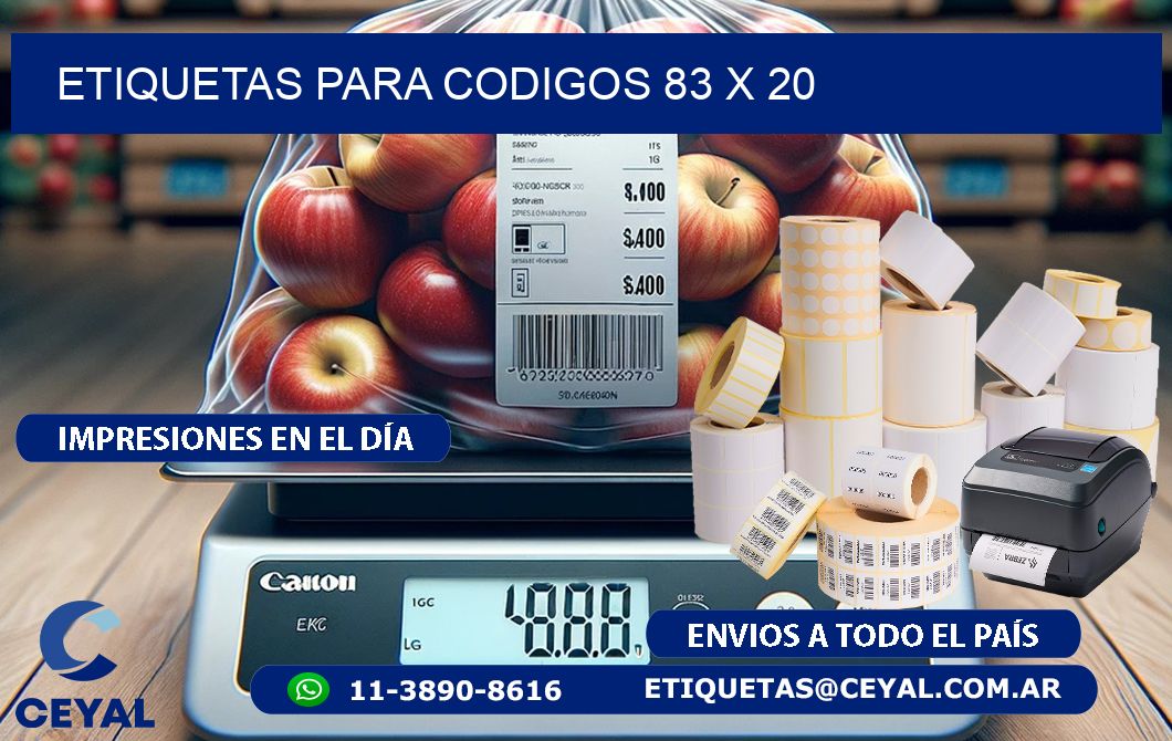 etiquetas para codigos 83 x 20