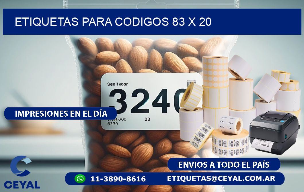 etiquetas para codigos 83 x 20