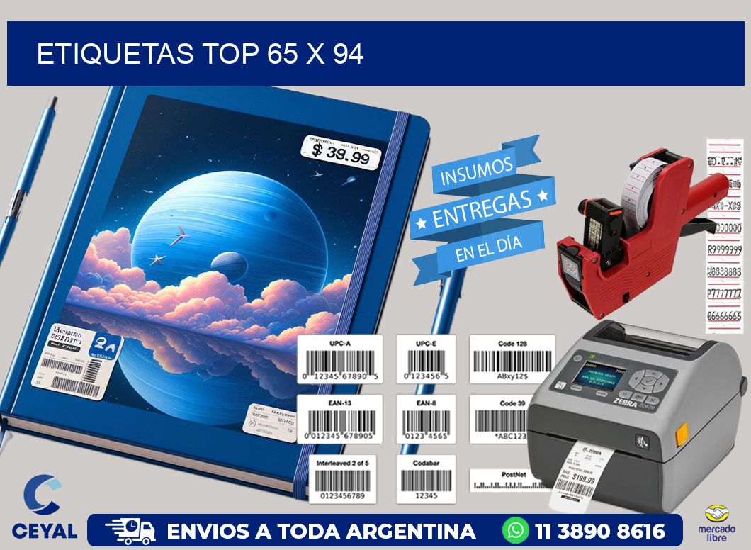 etiquetas top 65 x 94