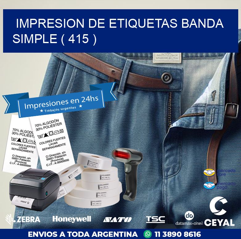 impresion de etiquetas banda simple ( 415 )