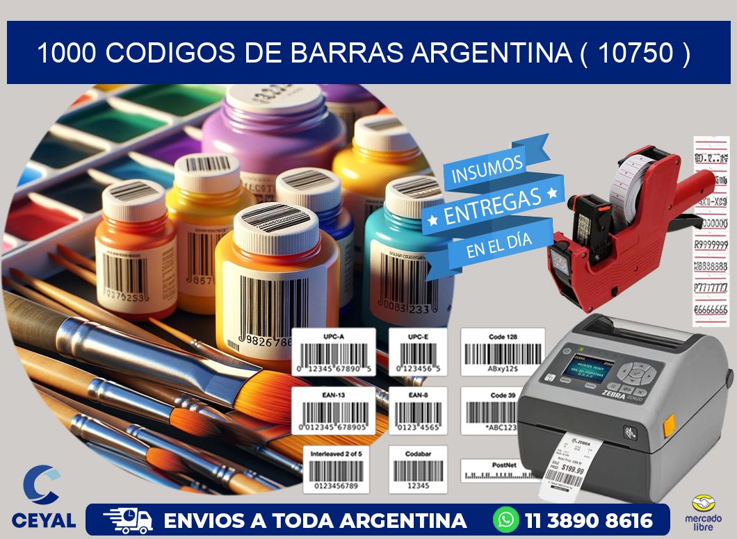 1000 codigos de barras argentina ( 10750 )