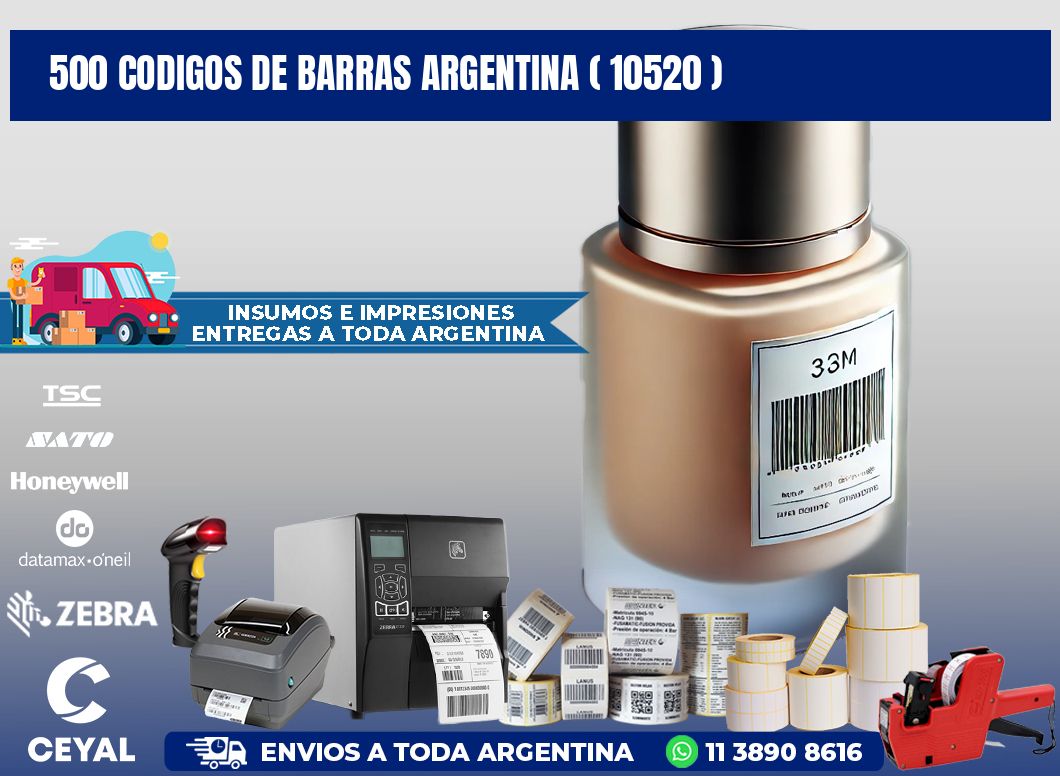 500 codigos de barras argentina ( 10520 )