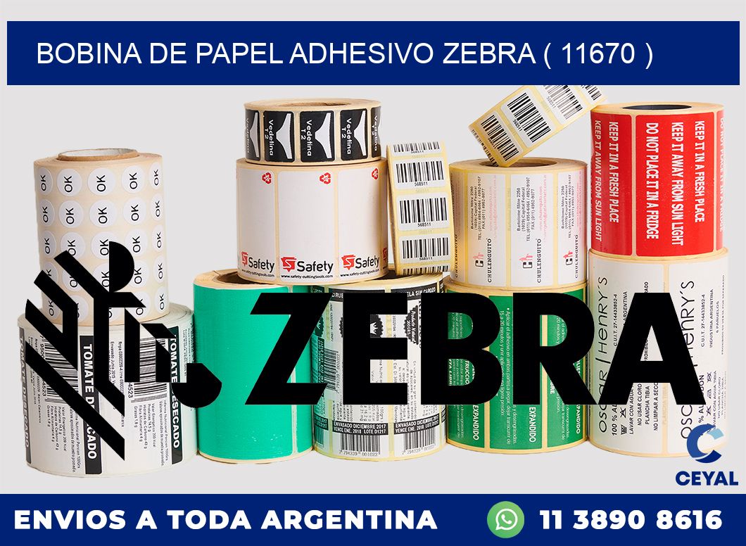 BOBINA DE PAPEL ADHESIVO ZEBRA ( 11670 )