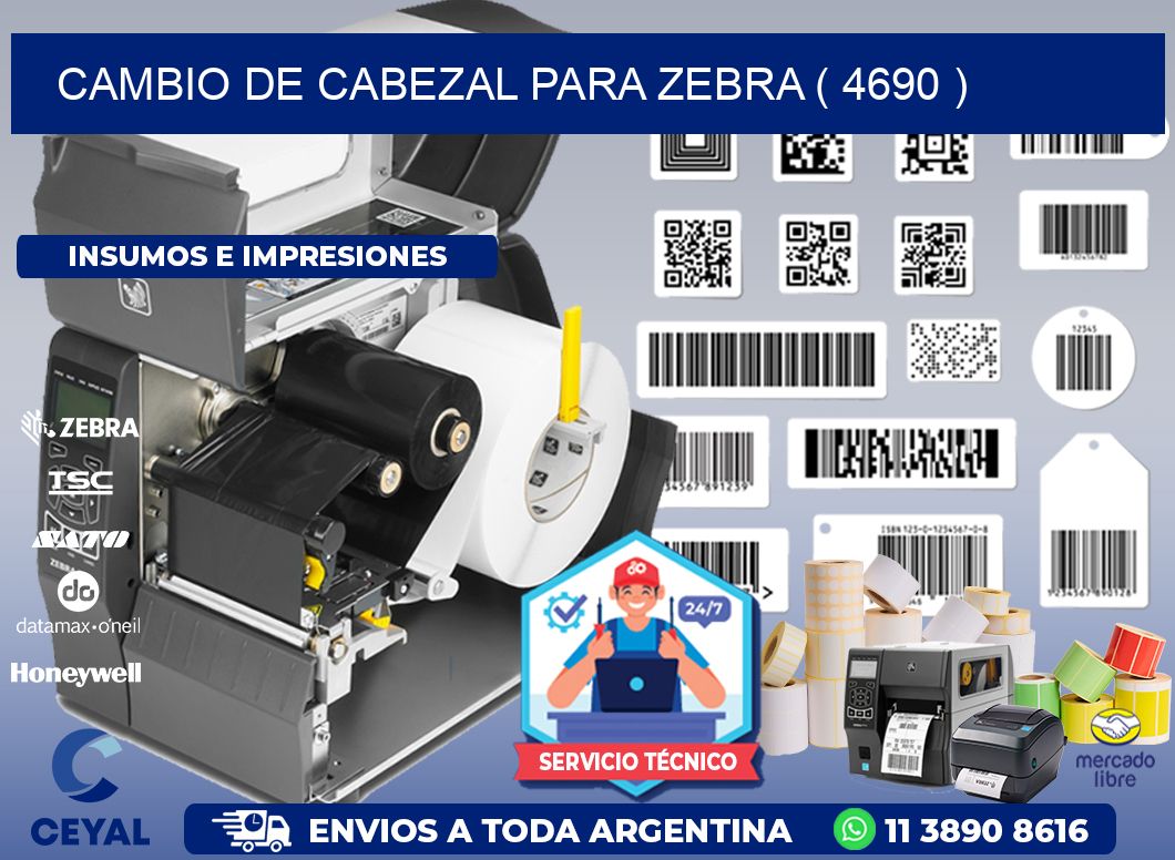 CAMBIO DE CABEZAL PARA ZEBRA ( 4690 )