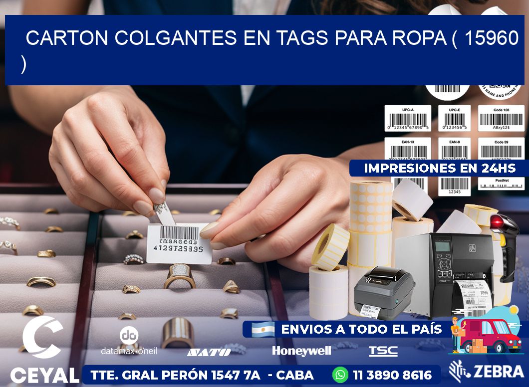 CARTON COLGANTES EN TAGS PARA ROPA ( 15960 )