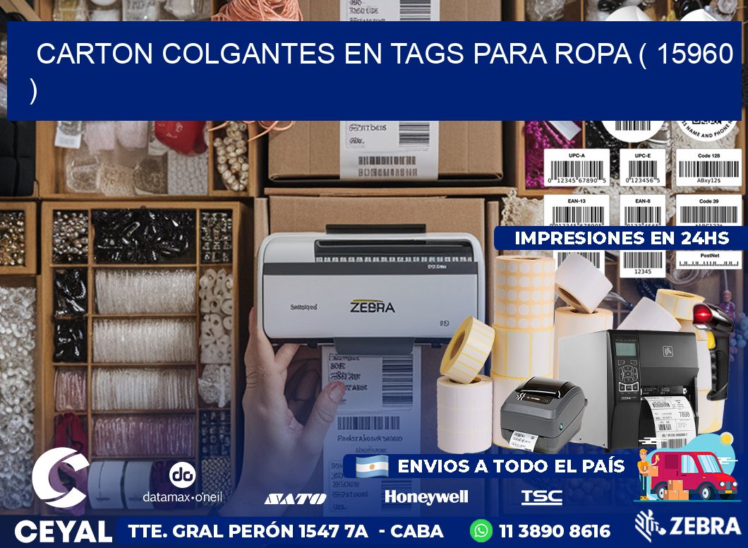 CARTON COLGANTES EN TAGS PARA ROPA ( 15960 )
