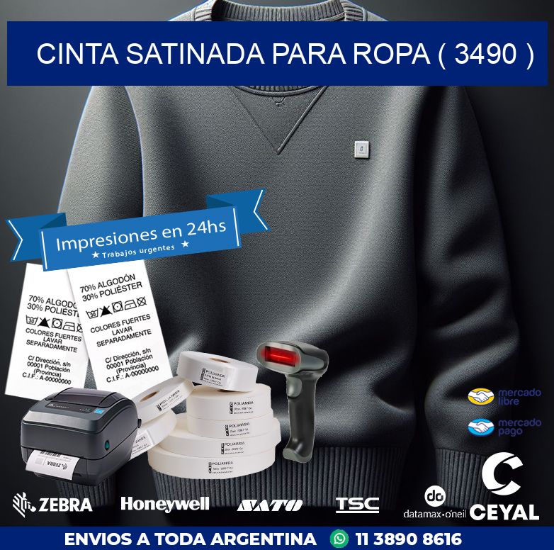 CINTA SATINADA PARA ROPA ( 3490 )