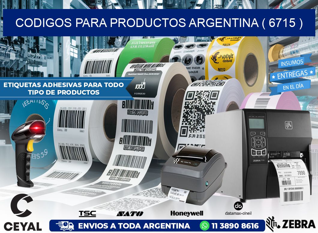 CODIGOS PARA PRODUCTOS ARGENTINA ( 6715 )