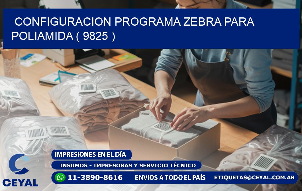 CONFIGURACION PROGRAMA ZEBRA PARA POLIAMIDA ( 9825 )