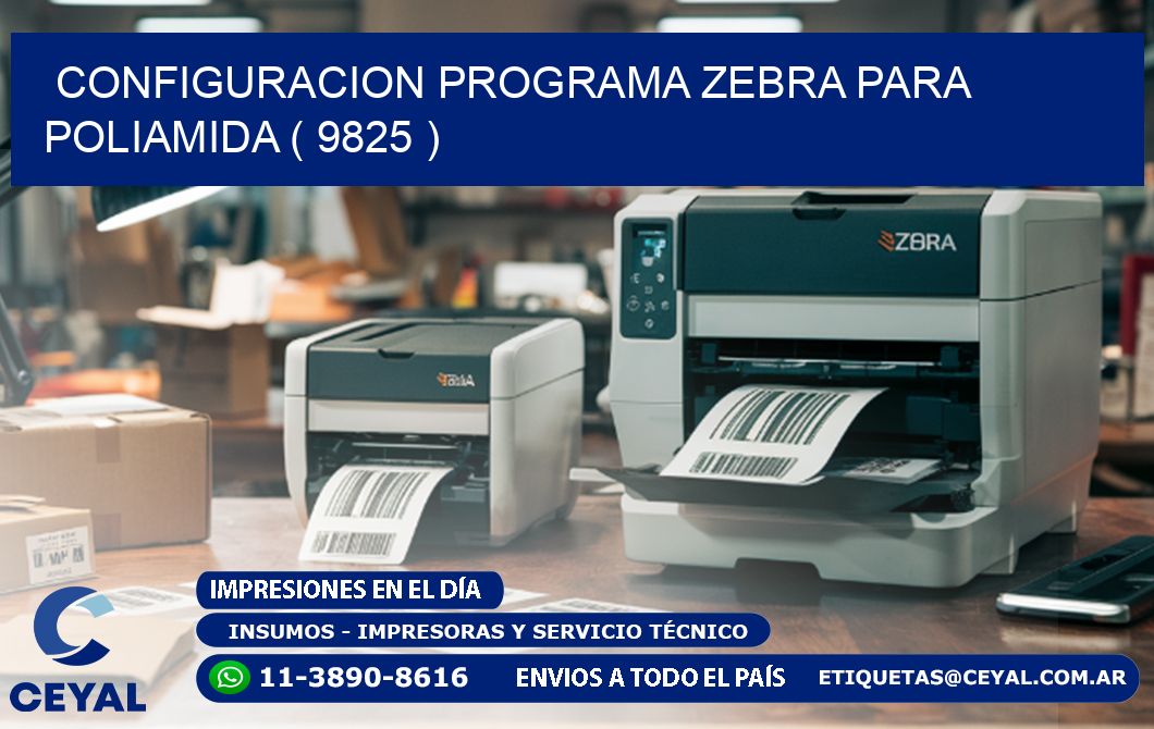 CONFIGURACION PROGRAMA ZEBRA PARA POLIAMIDA ( 9825 )