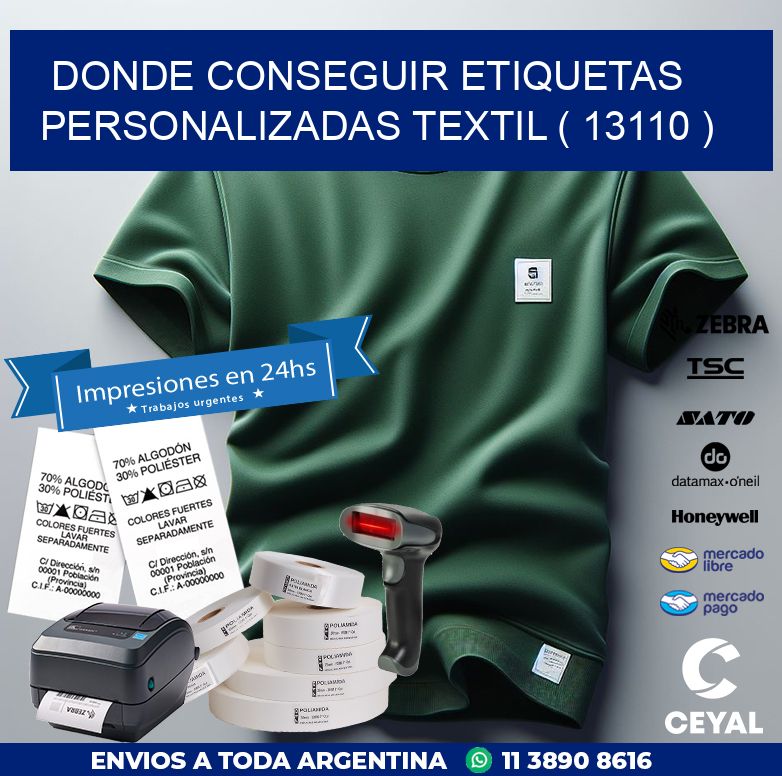 DONDE CONSEGUIR ETIQUETAS PERSONALIZADAS TEXTIL ( 13110 )