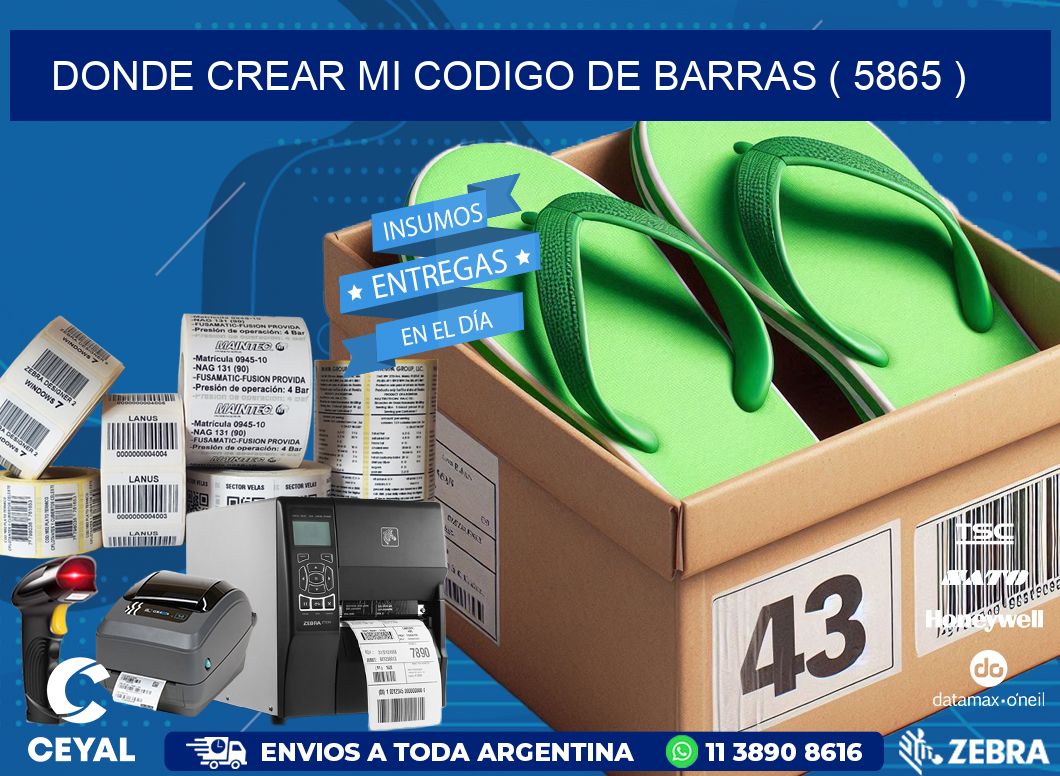 DONDE CREAR MI CODIGO DE BARRAS ( 5865 )