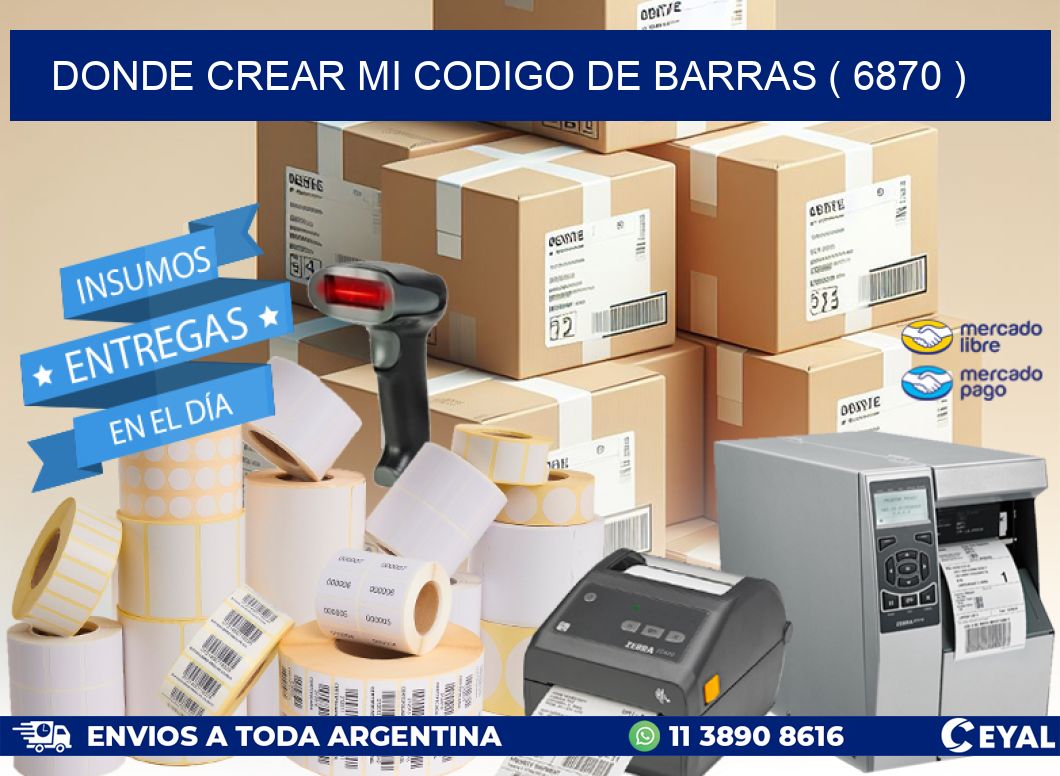 DONDE CREAR MI CODIGO DE BARRAS ( 6870 )