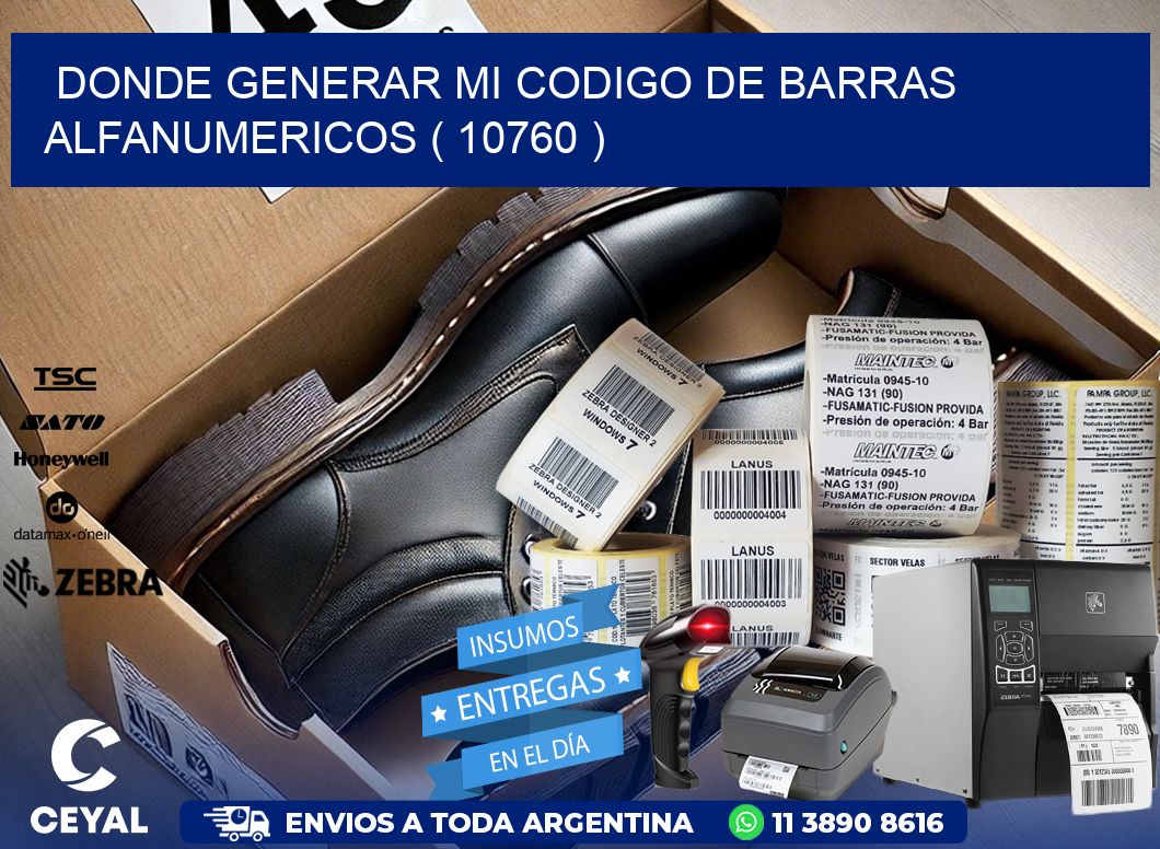 DONDE GENERAR MI CODIGO DE BARRAS ALFANUMERICOS ( 10760 )