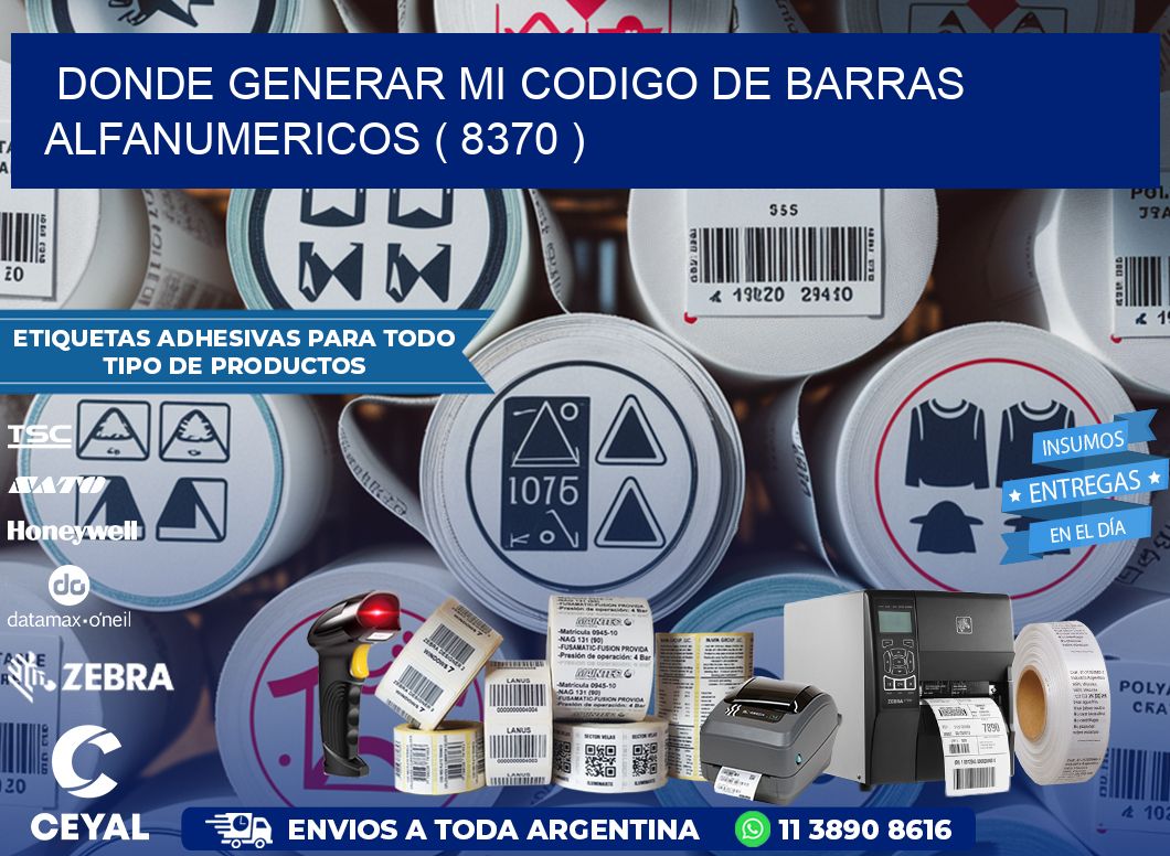 DONDE GENERAR MI CODIGO DE BARRAS ALFANUMERICOS ( 8370 )