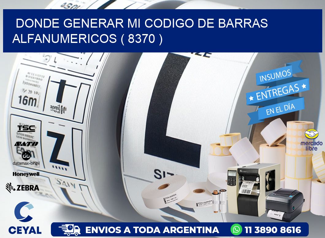 DONDE GENERAR MI CODIGO DE BARRAS ALFANUMERICOS ( 8370 )