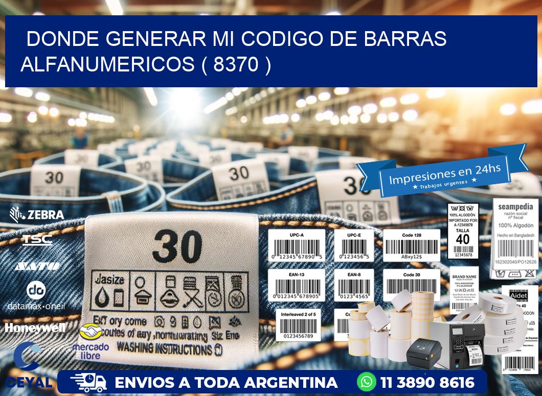 DONDE GENERAR MI CODIGO DE BARRAS ALFANUMERICOS ( 8370 )