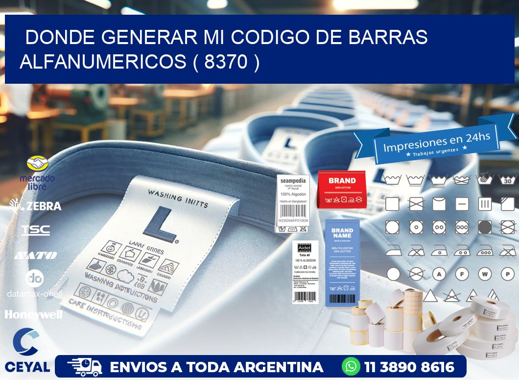 DONDE GENERAR MI CODIGO DE BARRAS ALFANUMERICOS ( 8370 )