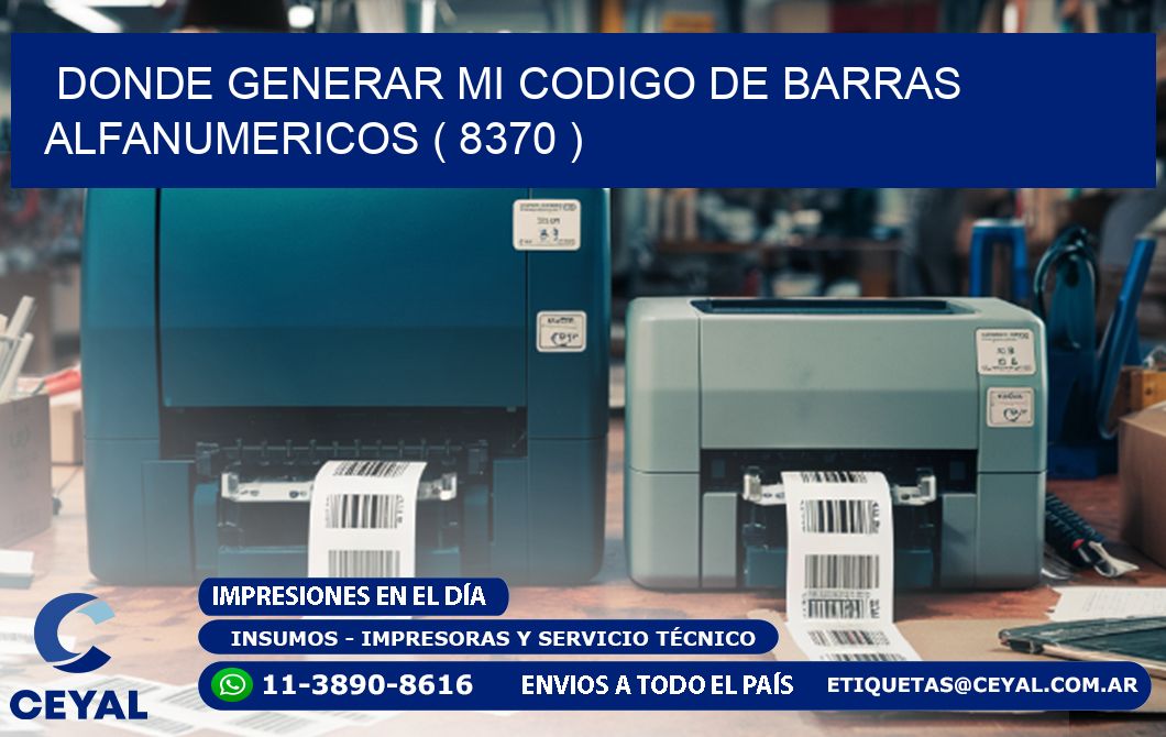 DONDE GENERAR MI CODIGO DE BARRAS ALFANUMERICOS ( 8370 )