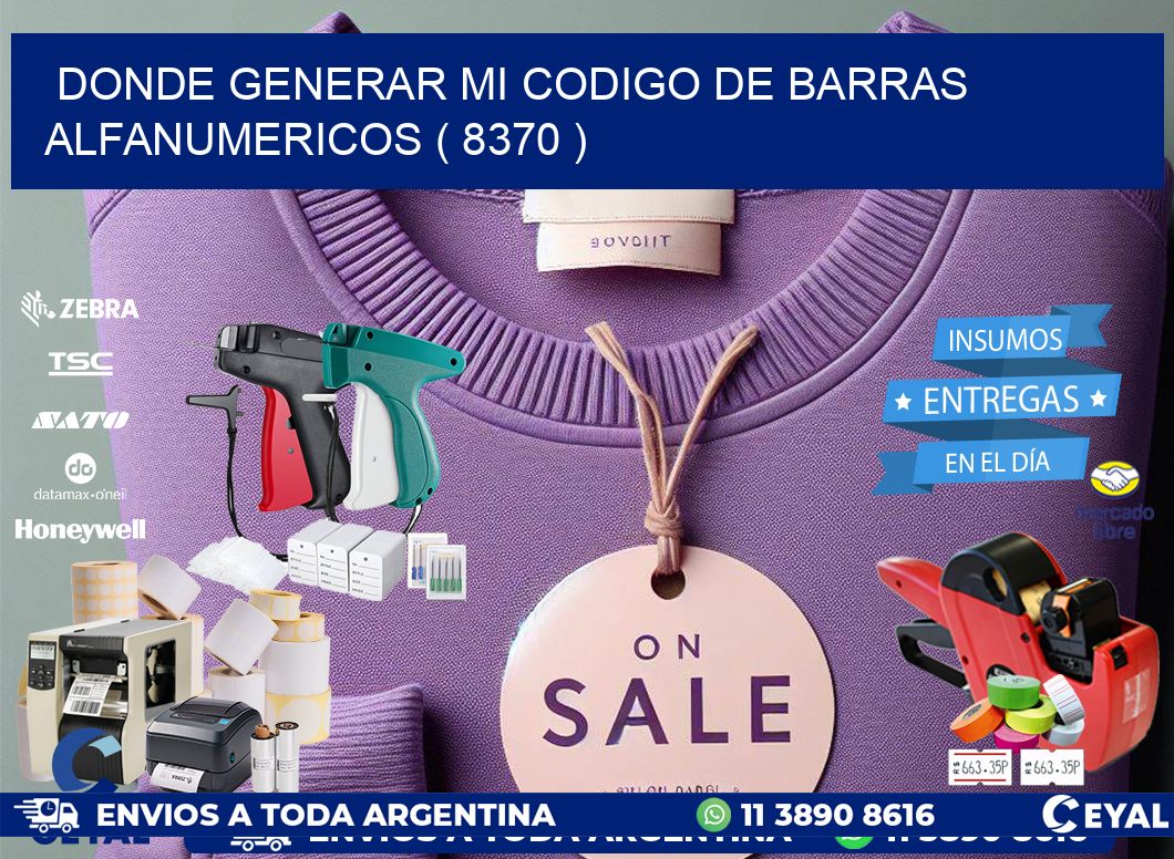 DONDE GENERAR MI CODIGO DE BARRAS ALFANUMERICOS ( 8370 )