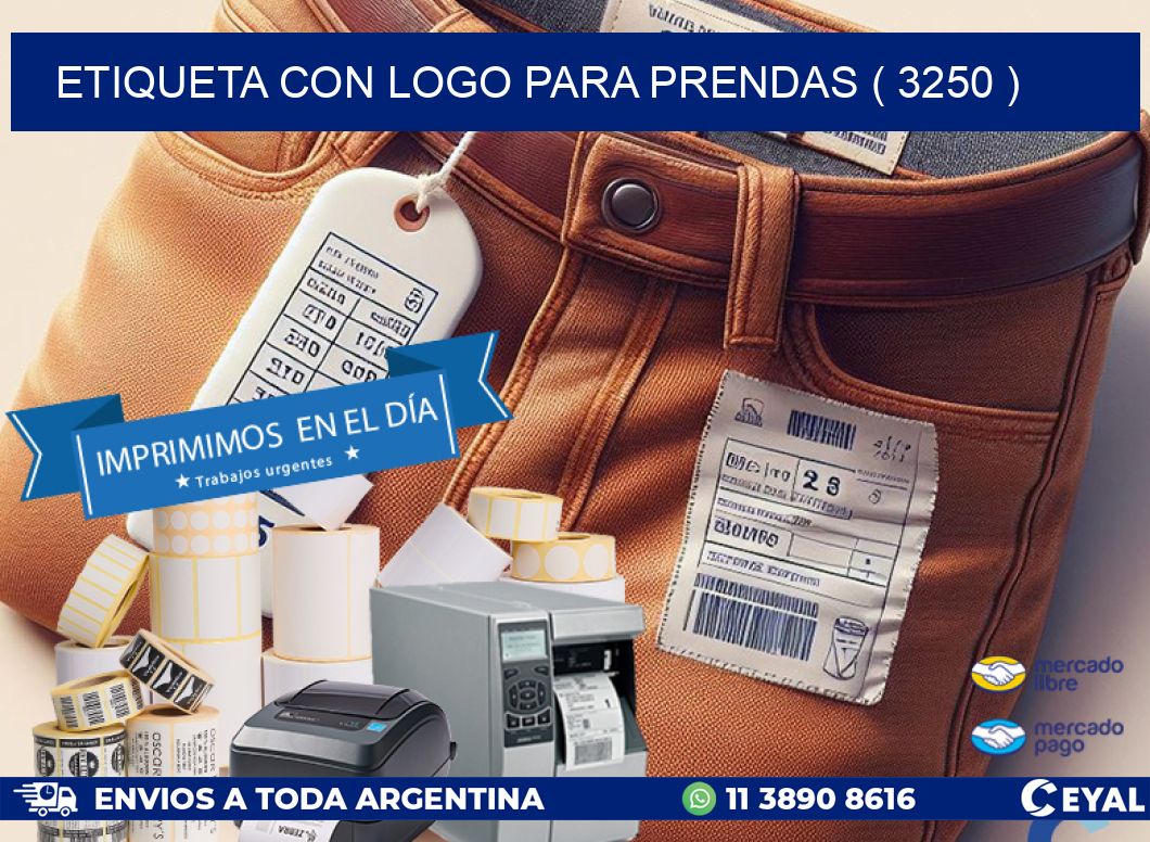 ETIQUETA CON LOGO PARA PRENDAS ( 3250 )