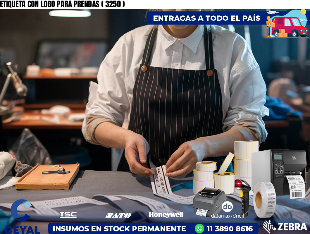 ETIQUETA CON LOGO PARA PRENDAS ( 3250 )