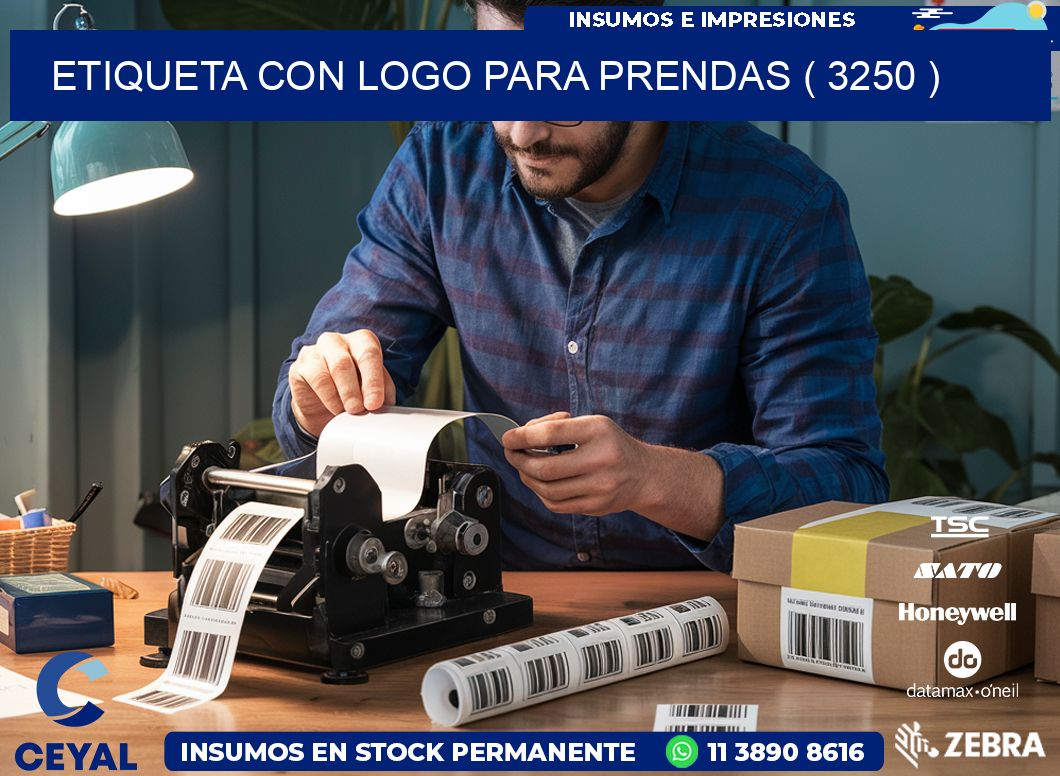 ETIQUETA CON LOGO PARA PRENDAS ( 3250 )