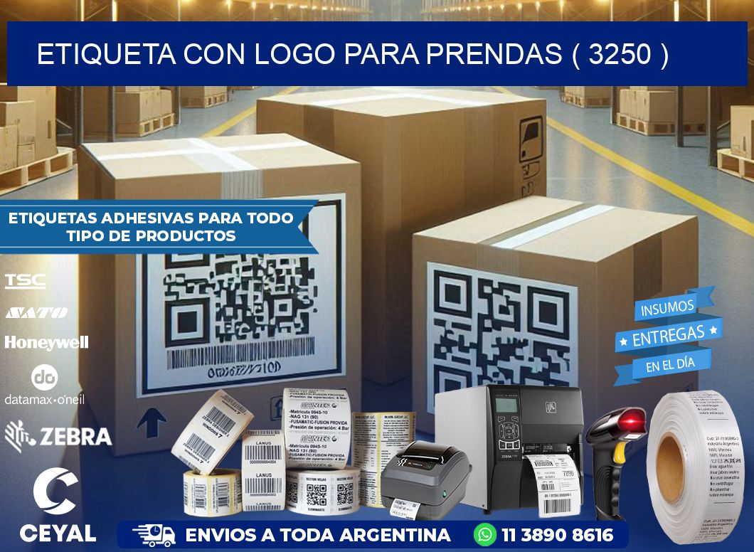 ETIQUETA CON LOGO PARA PRENDAS ( 3250 )