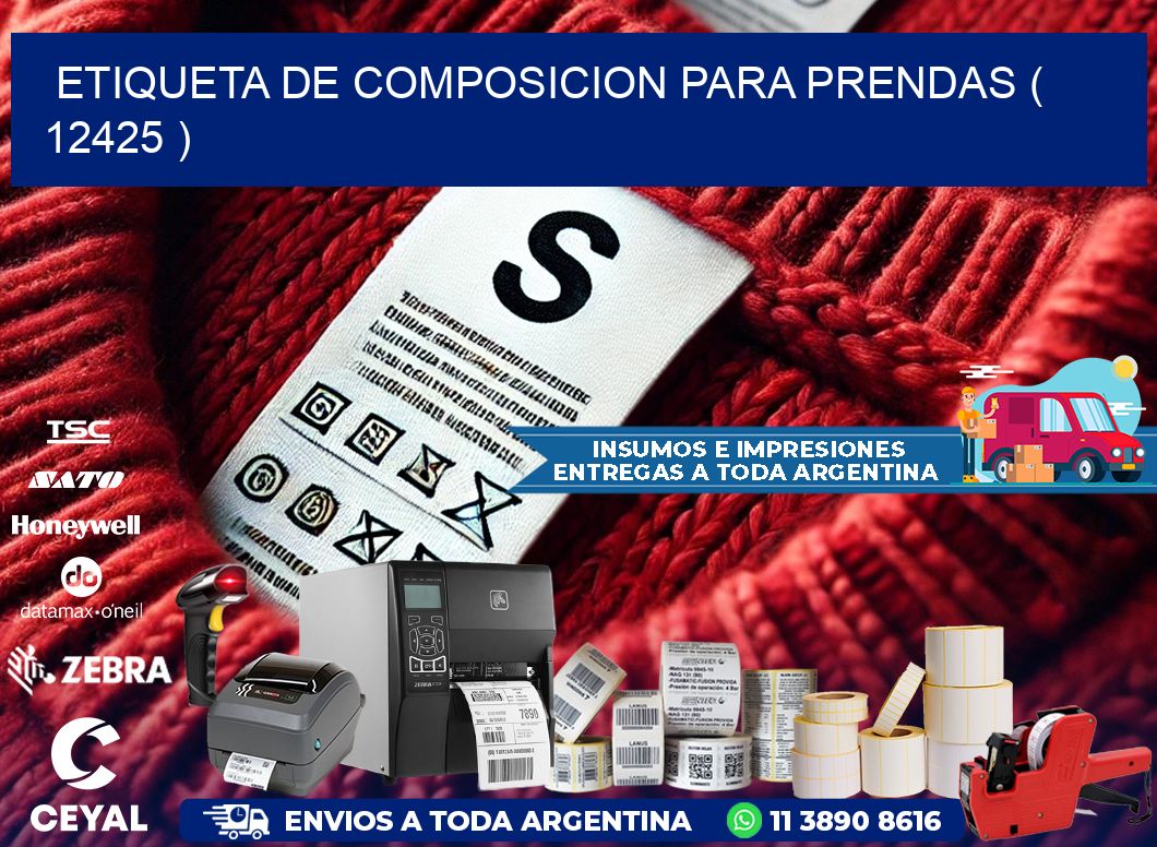 ETIQUETA DE COMPOSICION PARA PRENDAS ( 12425 )