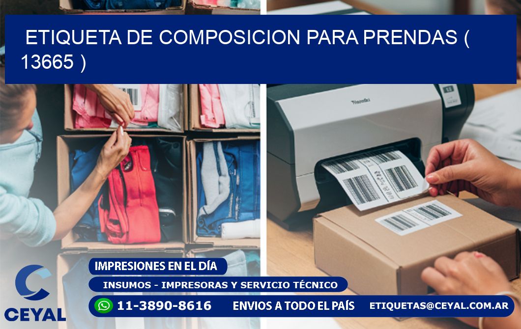 ETIQUETA DE COMPOSICION PARA PRENDAS ( 13665 )