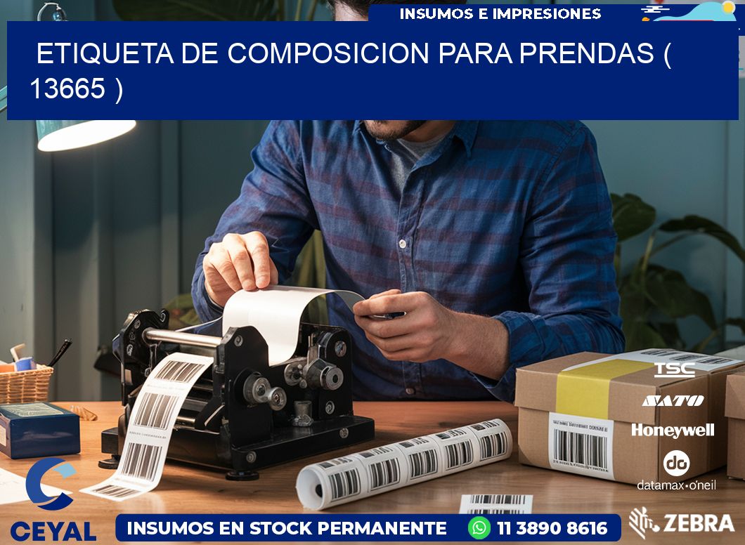ETIQUETA DE COMPOSICION PARA PRENDAS ( 13665 )