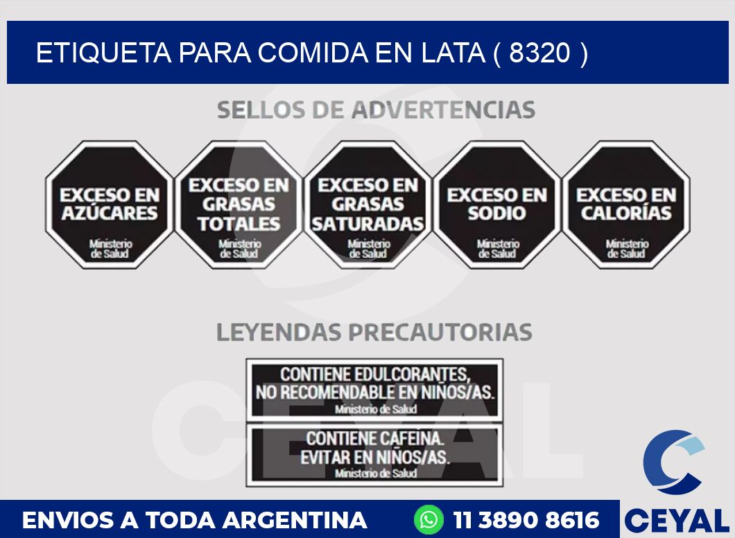 ETIQUETA PARA COMIDA EN LATA ( 8320 )